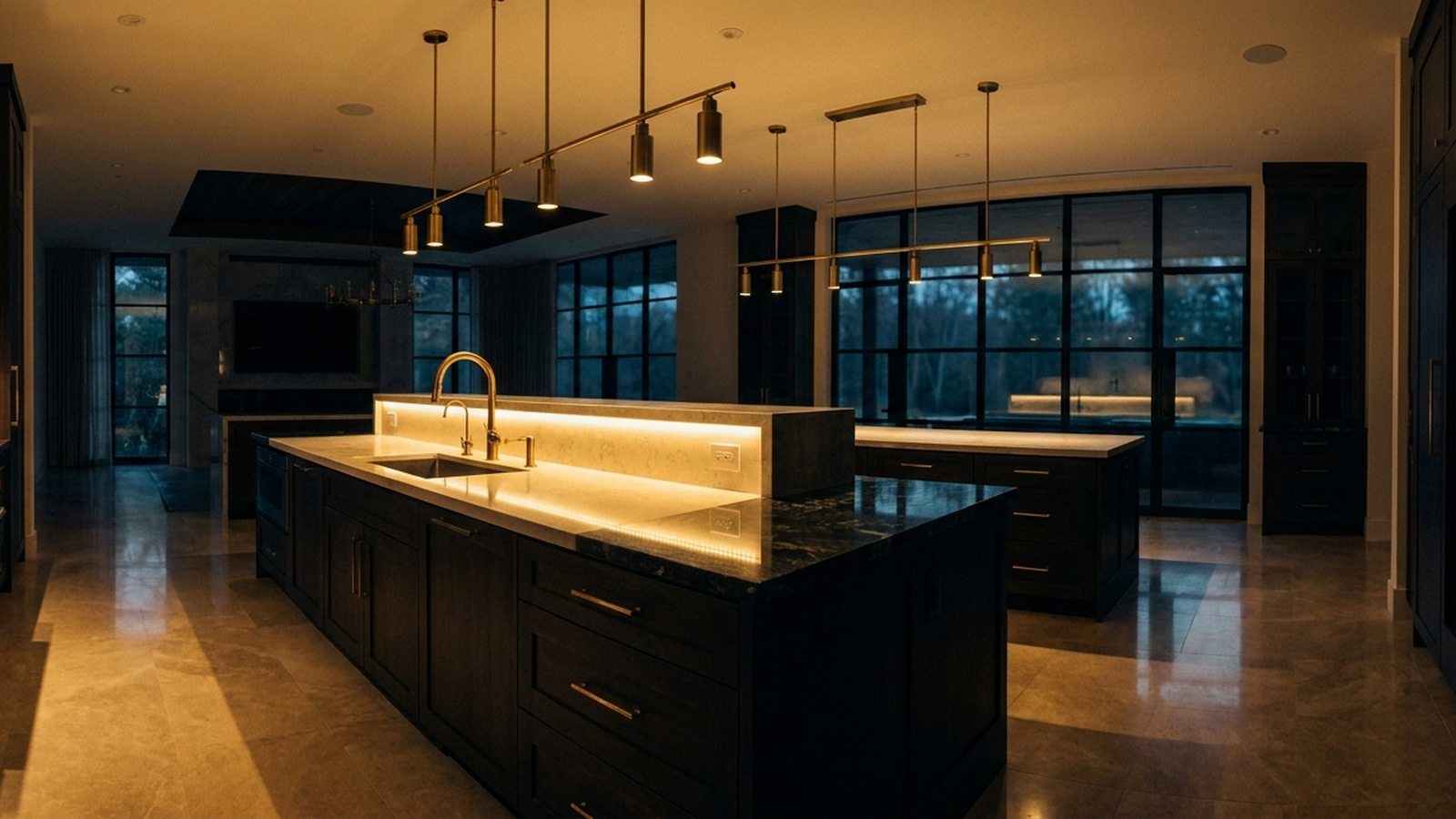 Custom kitchen with stone countertops